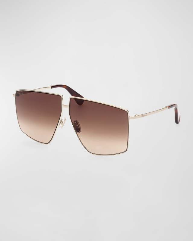 Lee Mirrored Square Metal Sunglasses
